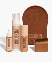 Tan Mousse, Drops, Shimmer, Mitt & Brush