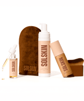 Tan Mousse, Drops, Shimmer, Mitt & Brush